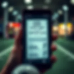 Lotto ticket on a smartphone screen