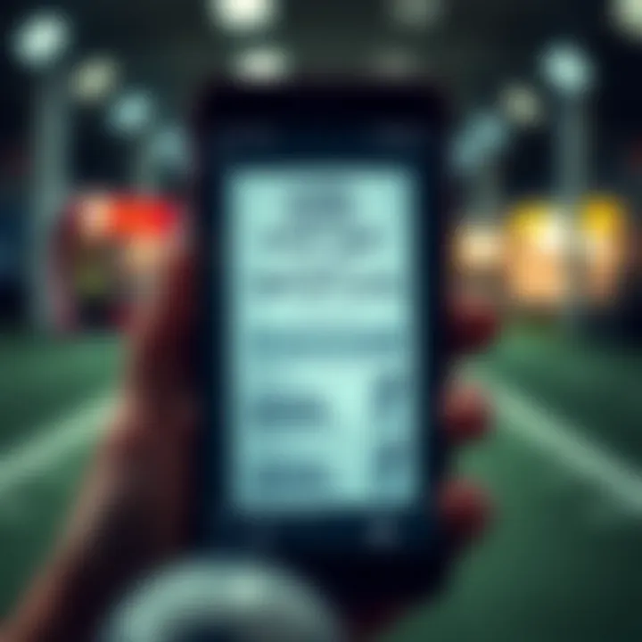 Lotto Ticket Display on Android Device Lotto ticket on a smartphone screen