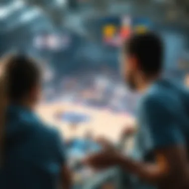 Mobile Viewing Experience for Basketball Enthusiasts A fan enjoying a basketball game on a mobile device