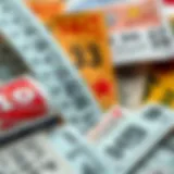Representation of lottery tickets arranged artistically