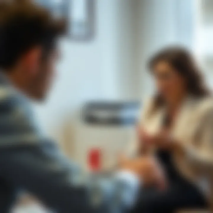 Counseling Session for Gambling Addiction Resolution A counselor and a client discussing options