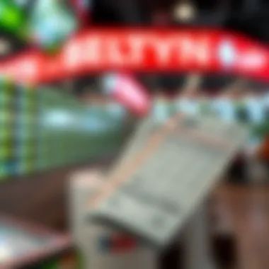 Illustration of lottery tickets and sports betting odds