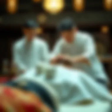 Demonstration of Traditional Korean Massage Techniques Traditional Korean massage techniques being demonstrated