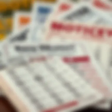 Close-Up of Various Lottery Tickets A close-up of lottery tickets highlighting different options available for purchase