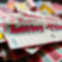 A visual representation of lottery tickets with vibrant colors and designs