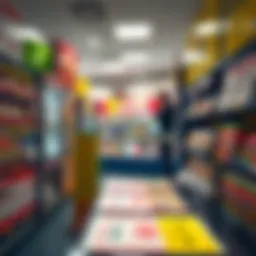 A vibrant lottery ticket display showcasing various options