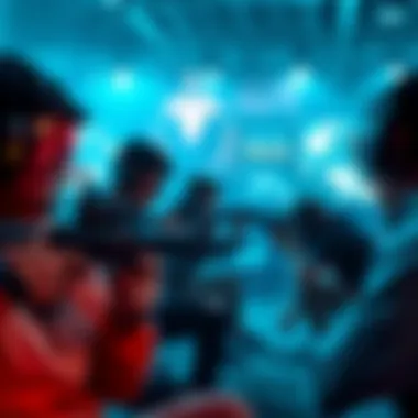 Competitive Gameplay in Action Players engaging in a competitive online shooting match