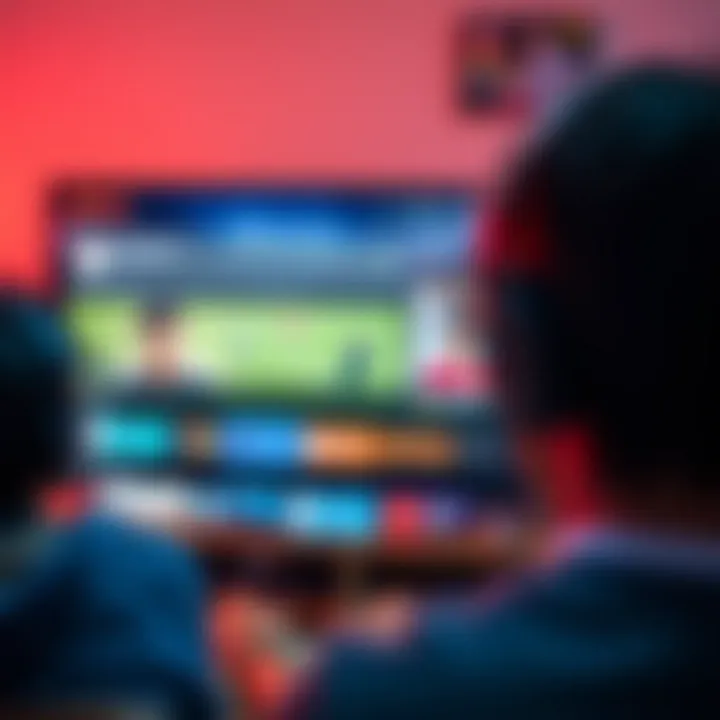 User interface of a popular free streaming service