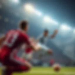 Exciting moment during the match