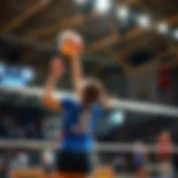 Exciting volleyball action on the court